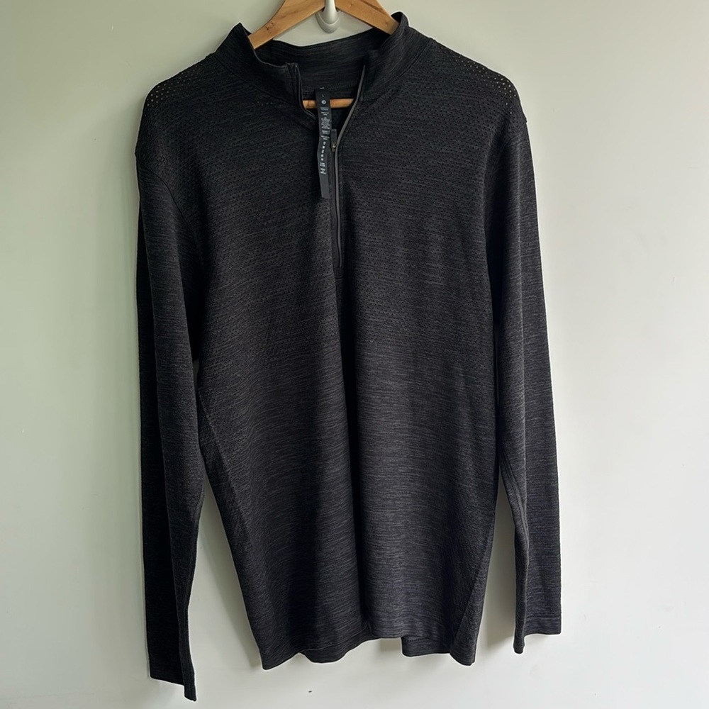Lululemon Mens Metal Vent 1/4 Zip Long Sleeve Seamless L